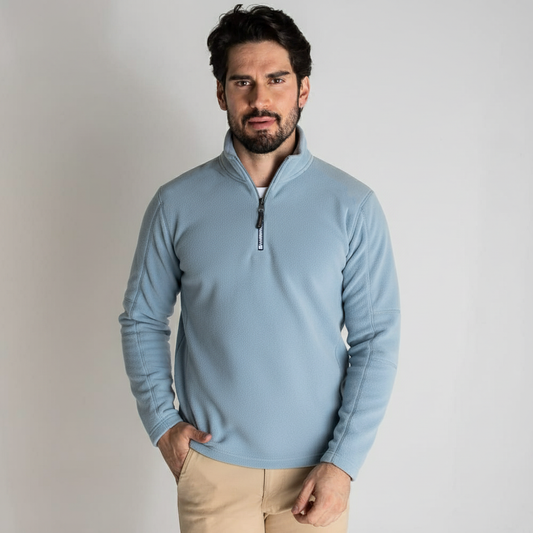 Cotton Sweater with Zipper