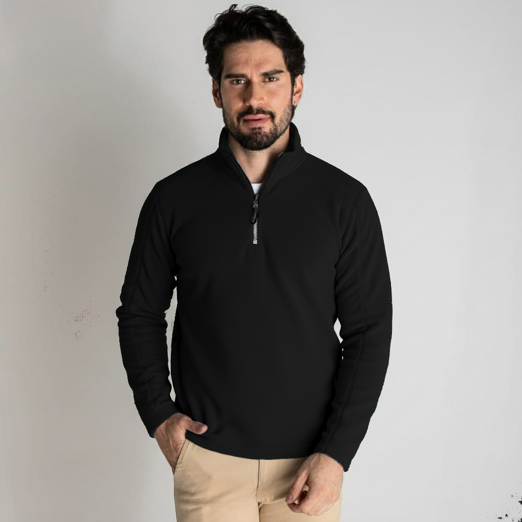 Cotton Sweater with Zipper